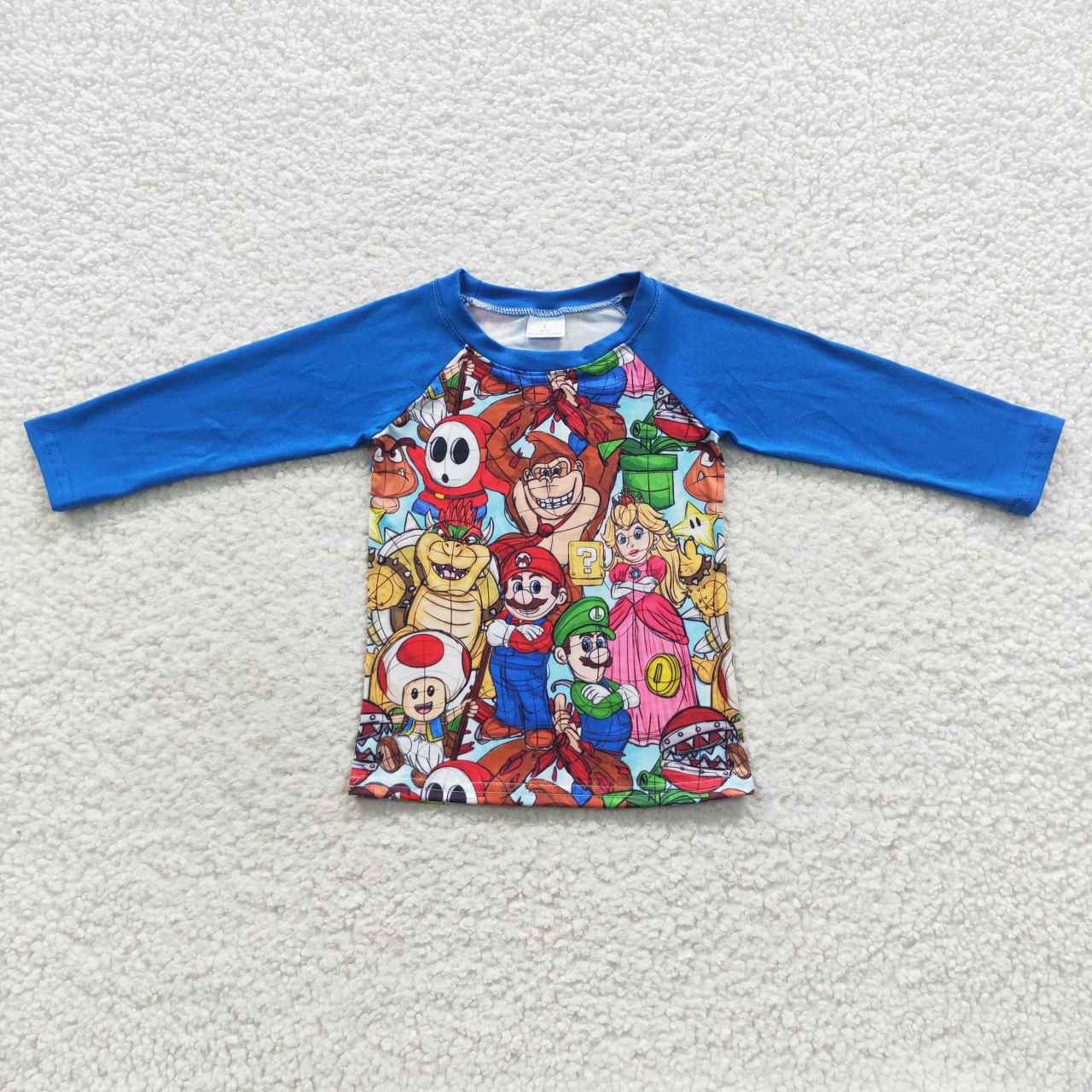 Blue Cartoon Pattern Shirt
