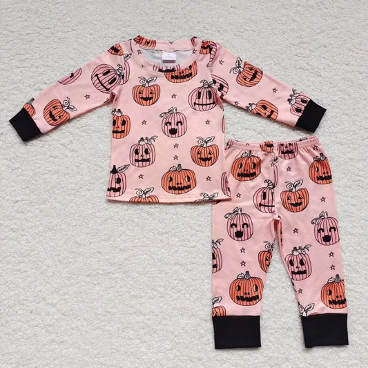 Halloween Pumpkin Long Sleeve Pants Pajamas