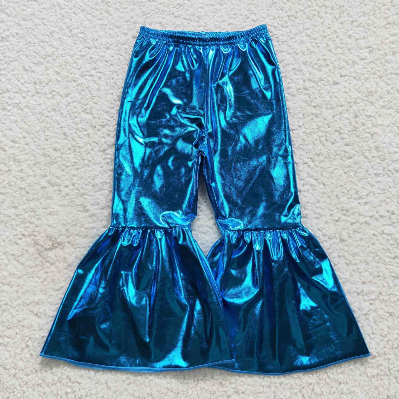 Solid Blue Bell Pants