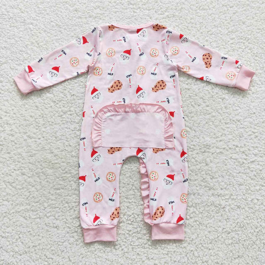 Pink Cookies Baby Romper With zipper