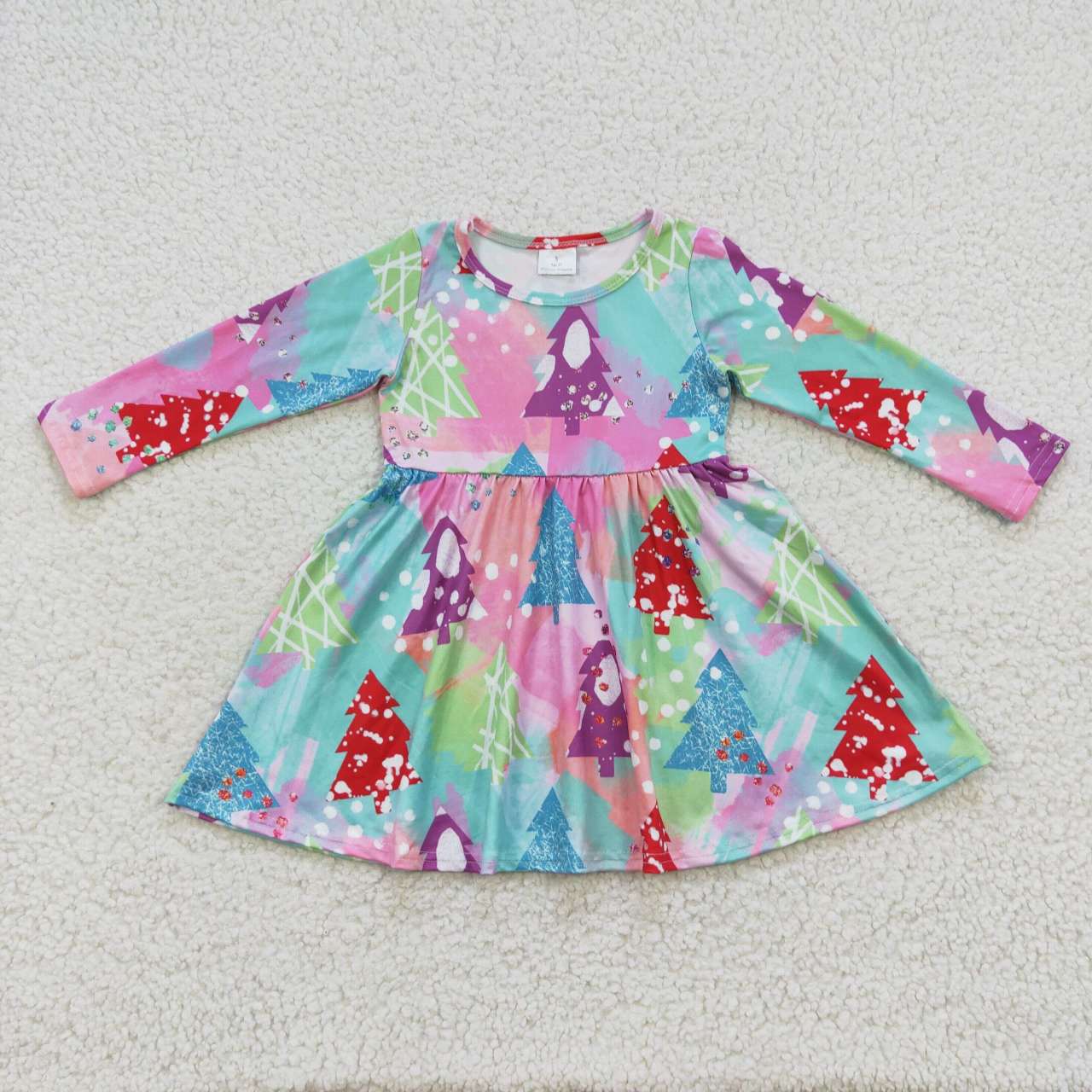 Christmas tree colorful Long Sleeves Dress