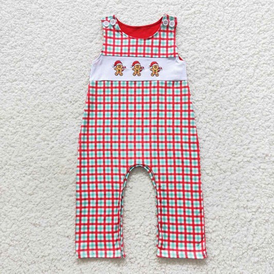 Christmas Embroidery Gingerbread Baby Boy Romper