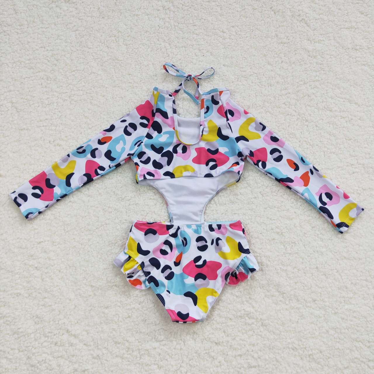 Colorful Floral girls summer Swimsuit