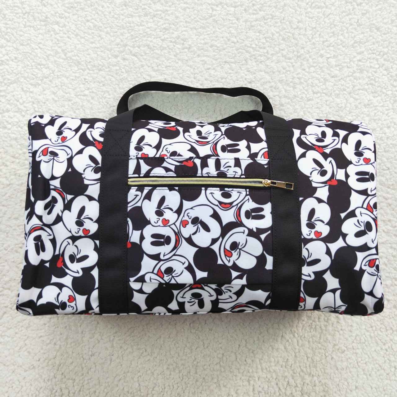 BLACK CATROON DUFFLE BACK