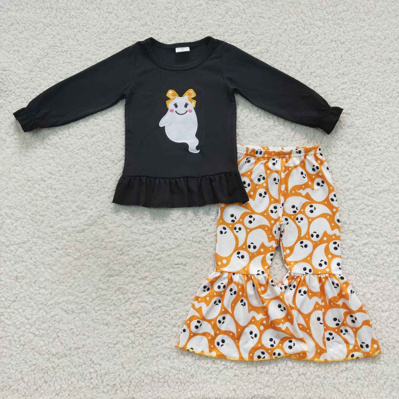 Halloween Ghost long-sleeved Pants Girls Set