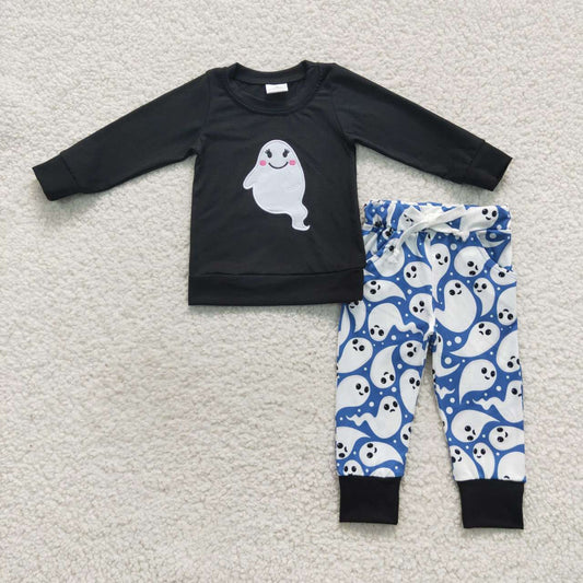 Halloween Ghost Cartoon long-sleeved pants Set