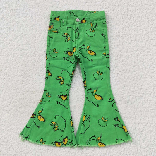 Christmas Green Cartoon Bell Jeans