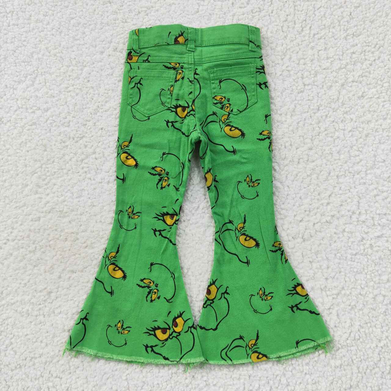 Christmas Green Cartoon Bell Jeans