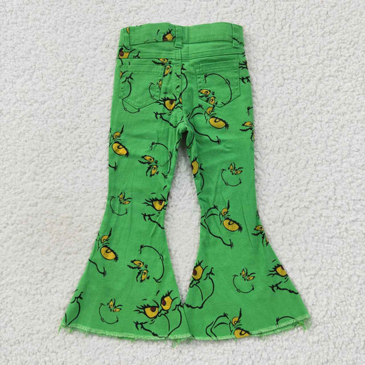 Christmas Green Cartoon Bell Jeans