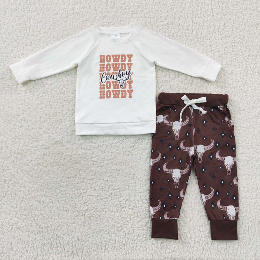 Western Cowboy Cartoon Pants Boy Set