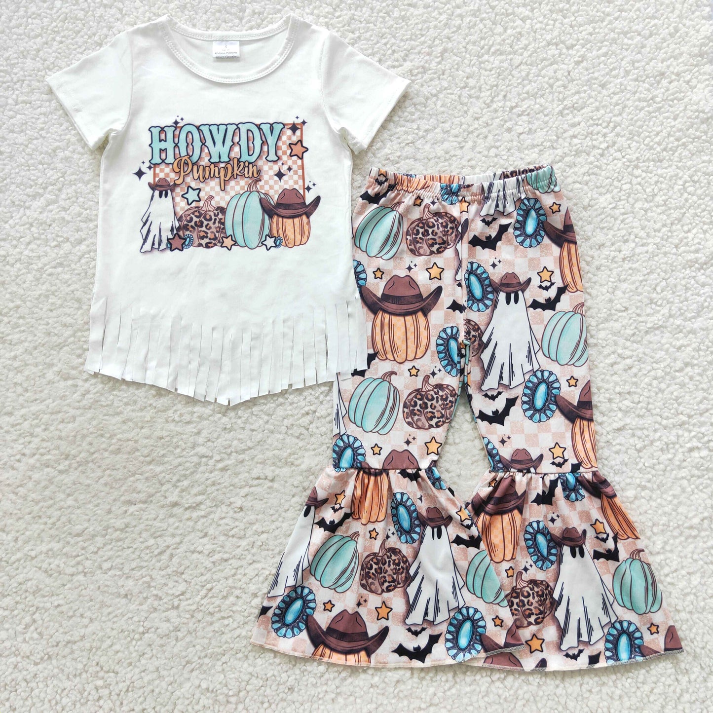 Halloween Pumpkin Tassel Girls Set