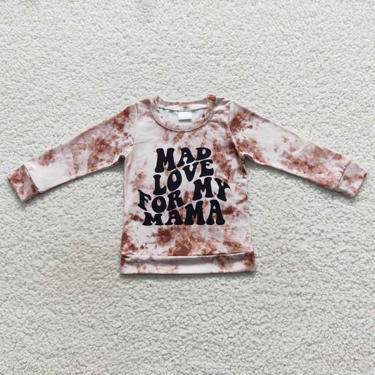 brown Letter Print Shirt