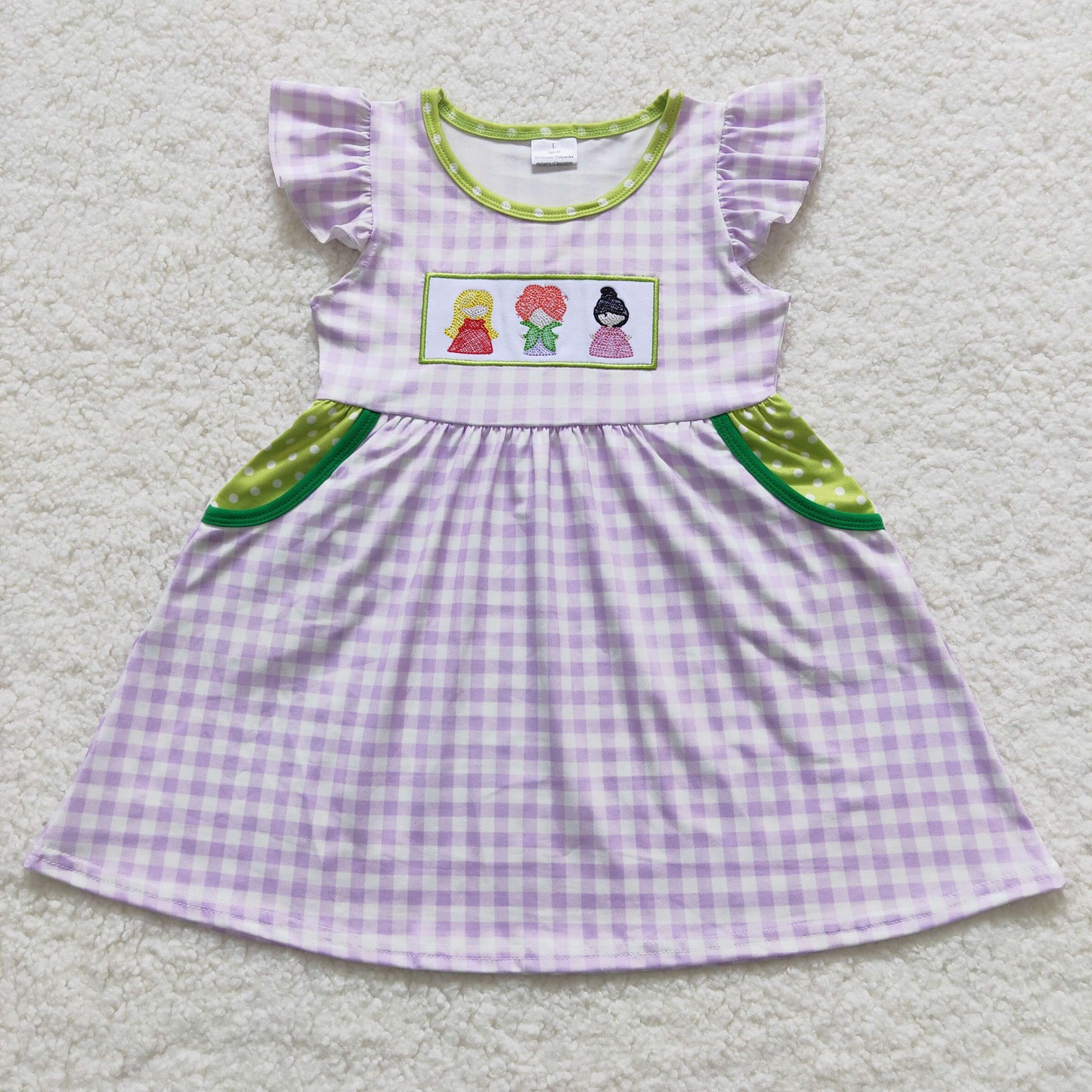 Halloween cartoon embroidered Girls Dress