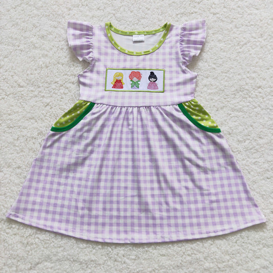 Halloween cartoon embroidered Girls Dress
