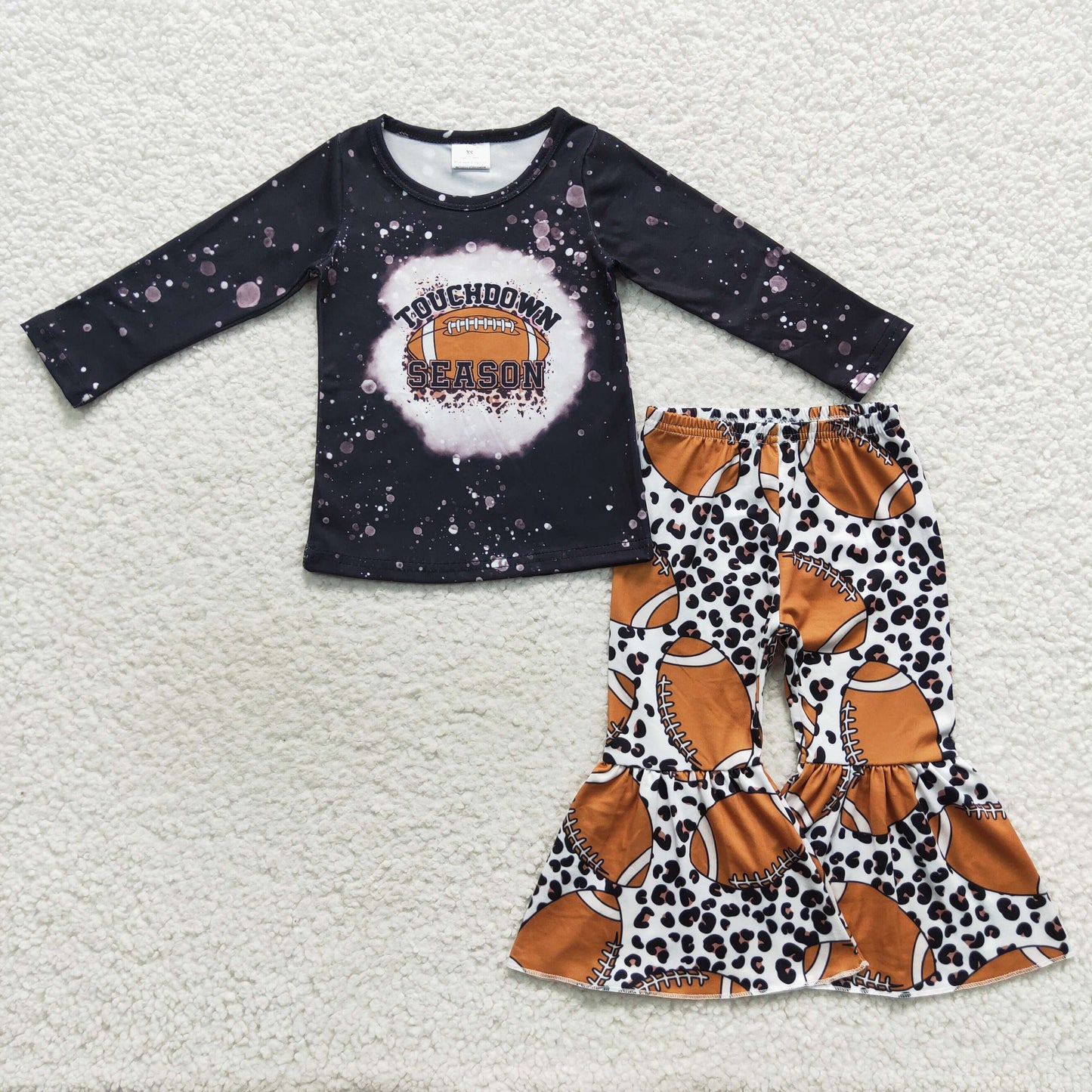 Black Baseball Bleach Long Sleeve Girls Suit