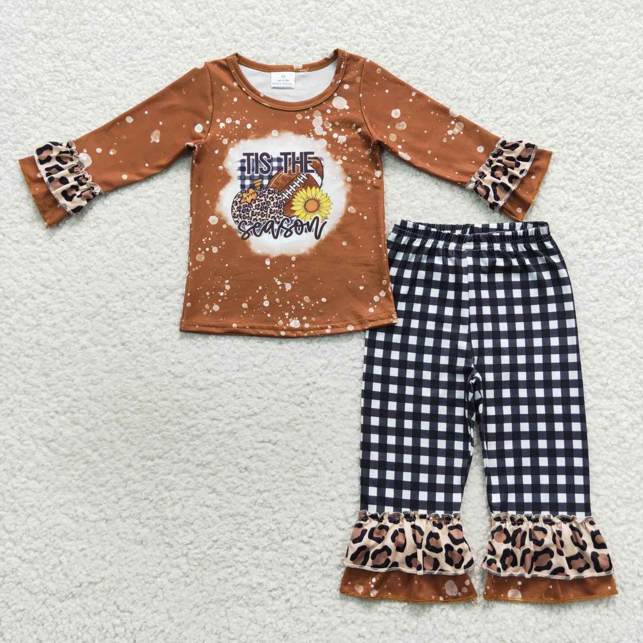Fall Baseball black and white stripes Girls Set