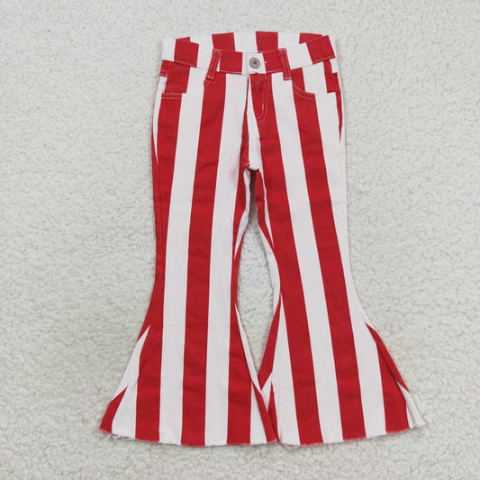 Red stripes jeans Flare Pants