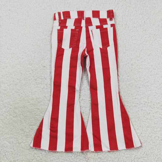 Red stripes jeans Flare Pants