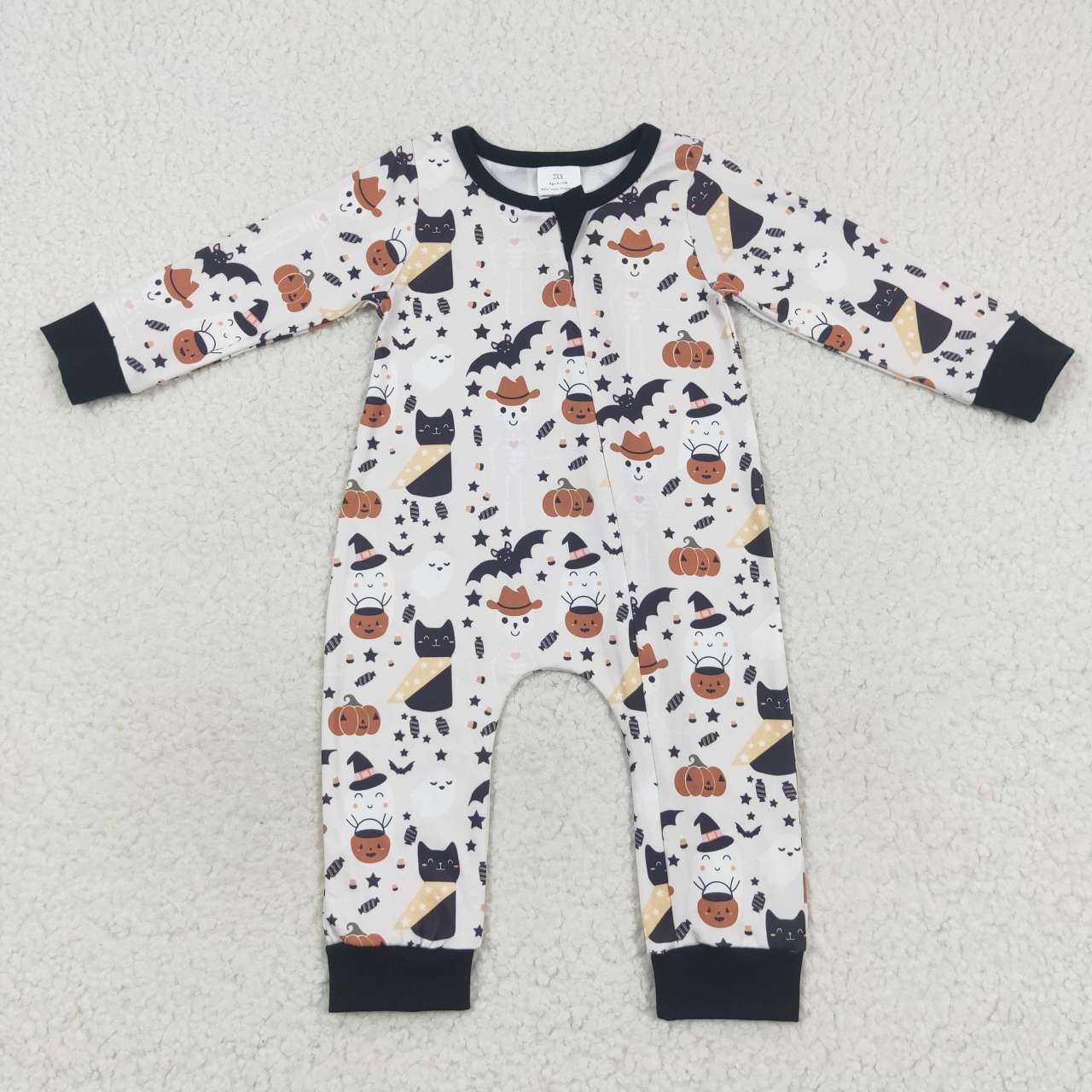 Halloween Pumpkin Baby Romper With zipper
