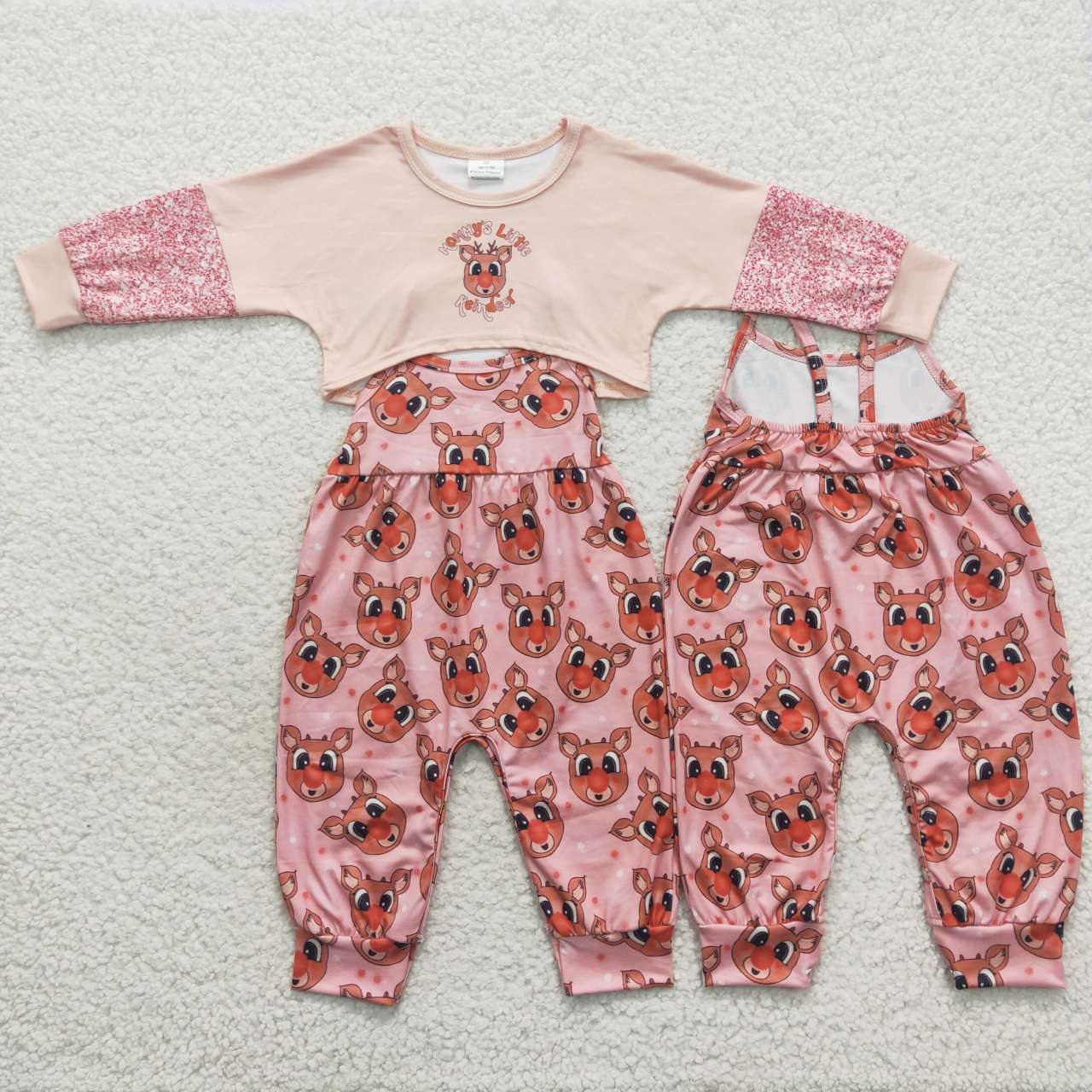Pink Cute Deer Cartoon Girls Set