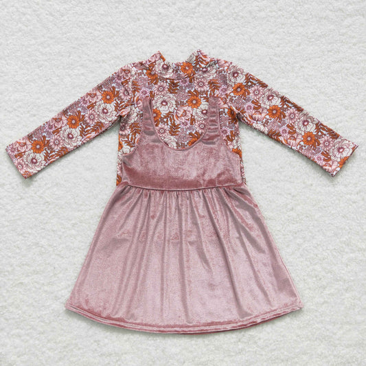 Fall Floral Top Pinkvelvet Girls Overall set
