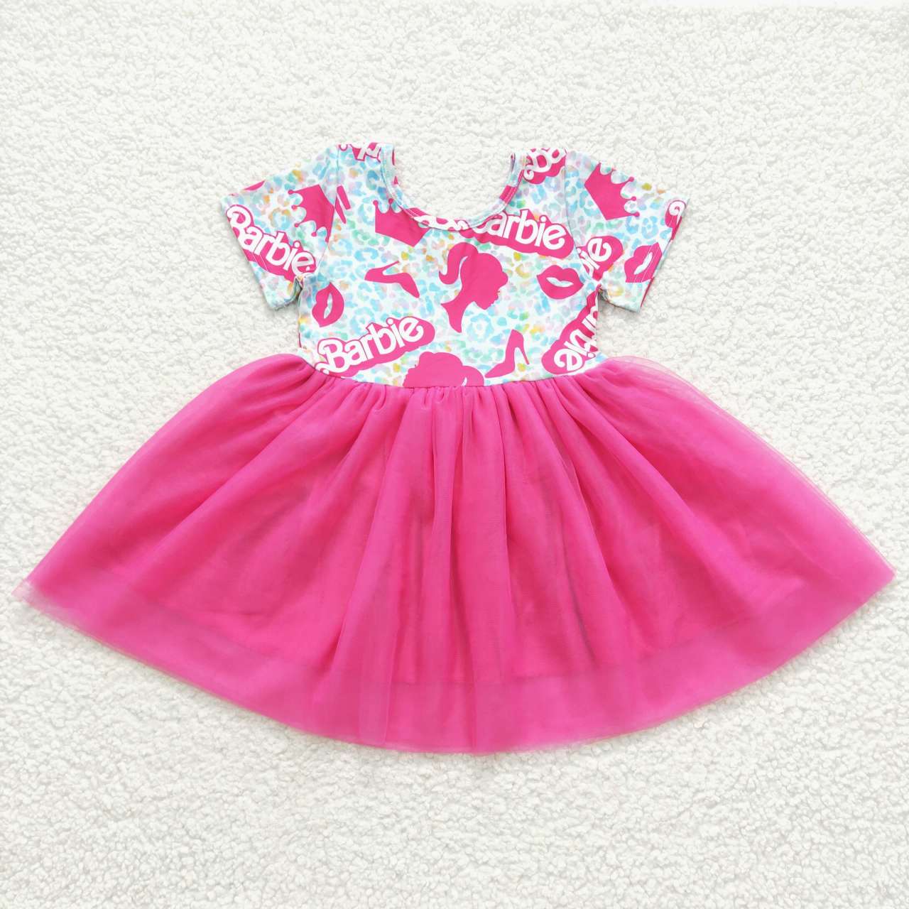 Pink Letter Short Girls Tutu Dress