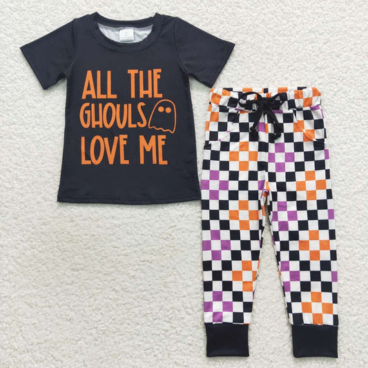 Halloween Ghost plaid Set