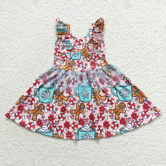 Christmas Candy Gingerbread Girls Dress