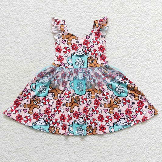 Christmas Candy Gingerbread Girls Dress