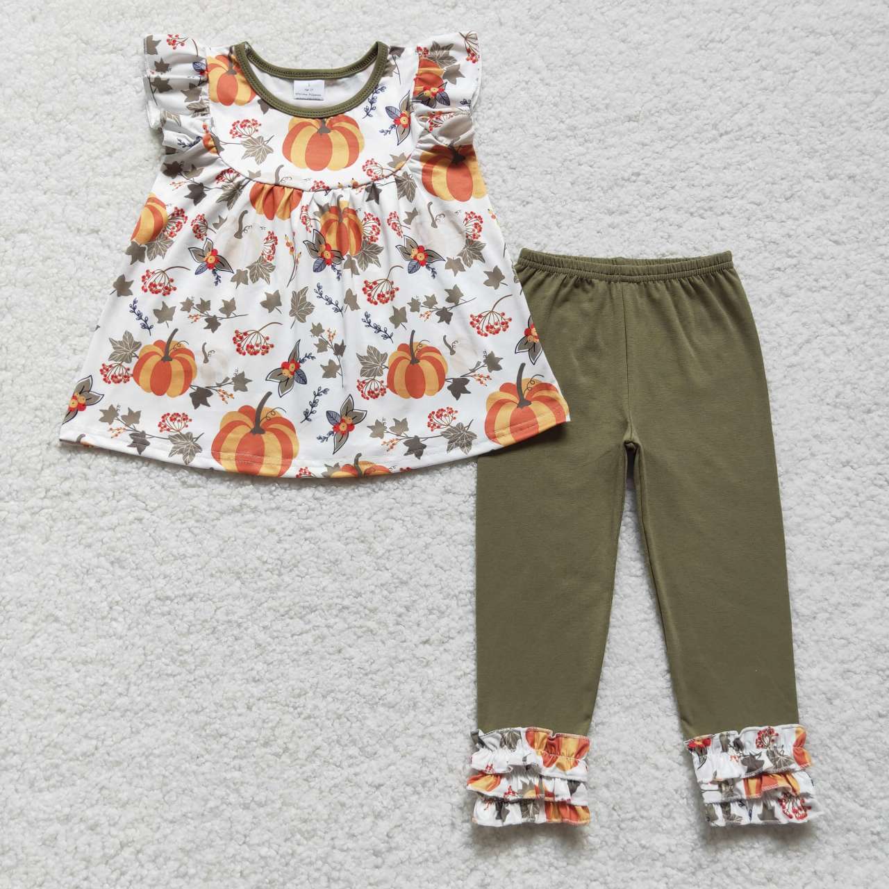 Fall Floral Pumpkin Girls Set