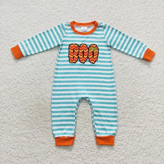 Halloween Orange Stripe Baby long Romper