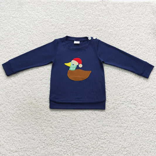 Christmas Navy Duck Boys Top