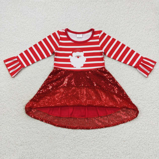 Christmas Santa Red Stripe Long Sleeves Dress