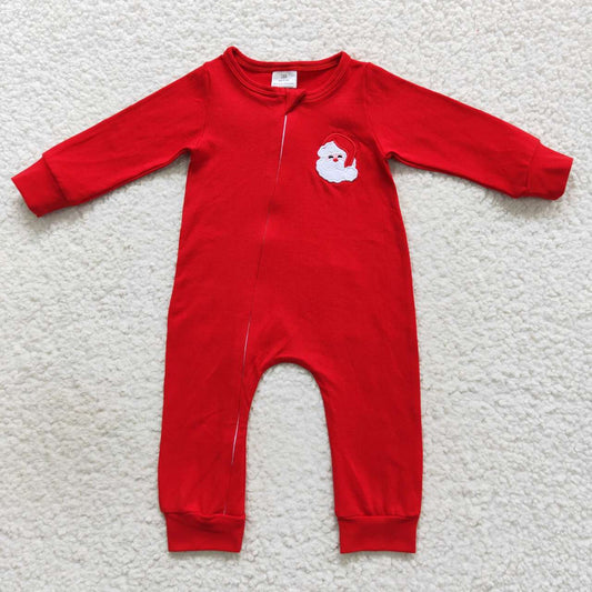 Christmas Red Santa Baby Romper With zipper