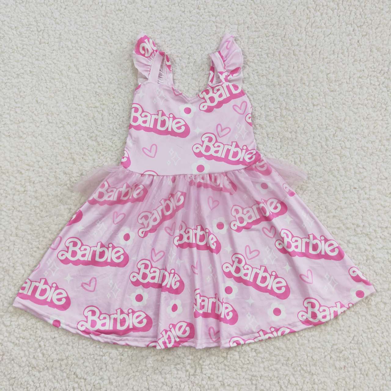 Pink Cartoon Girls Dress