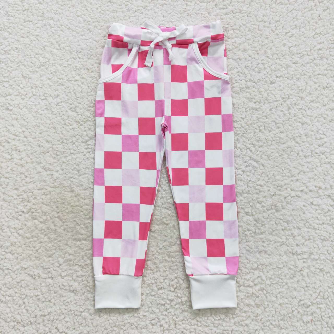 Pink and White Plaid Pants