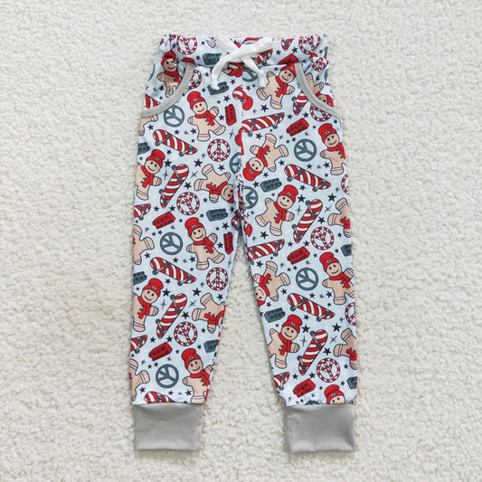 Christmas Gingerbread Print Pants