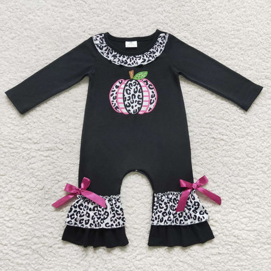 Fall Leopard Pumpkin Baby Romper