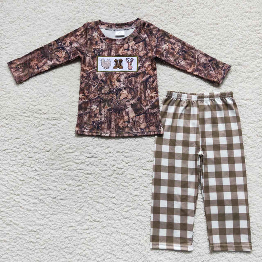 Christmas Camo Deer Long Sleeve Boys Suit