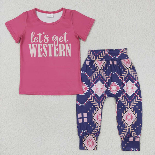 Western Let's Go Bell Pants Girls Set