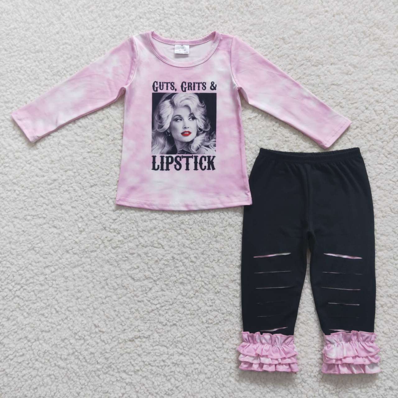 Pink Cartoon Hole Girls Set