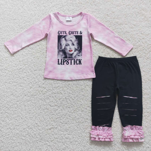 Pink Cartoon Hole Girls Set