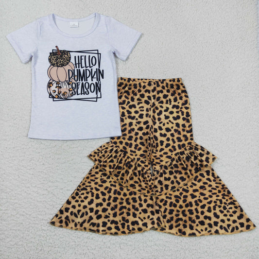 Leopard Hello Pumpkin Girls Set