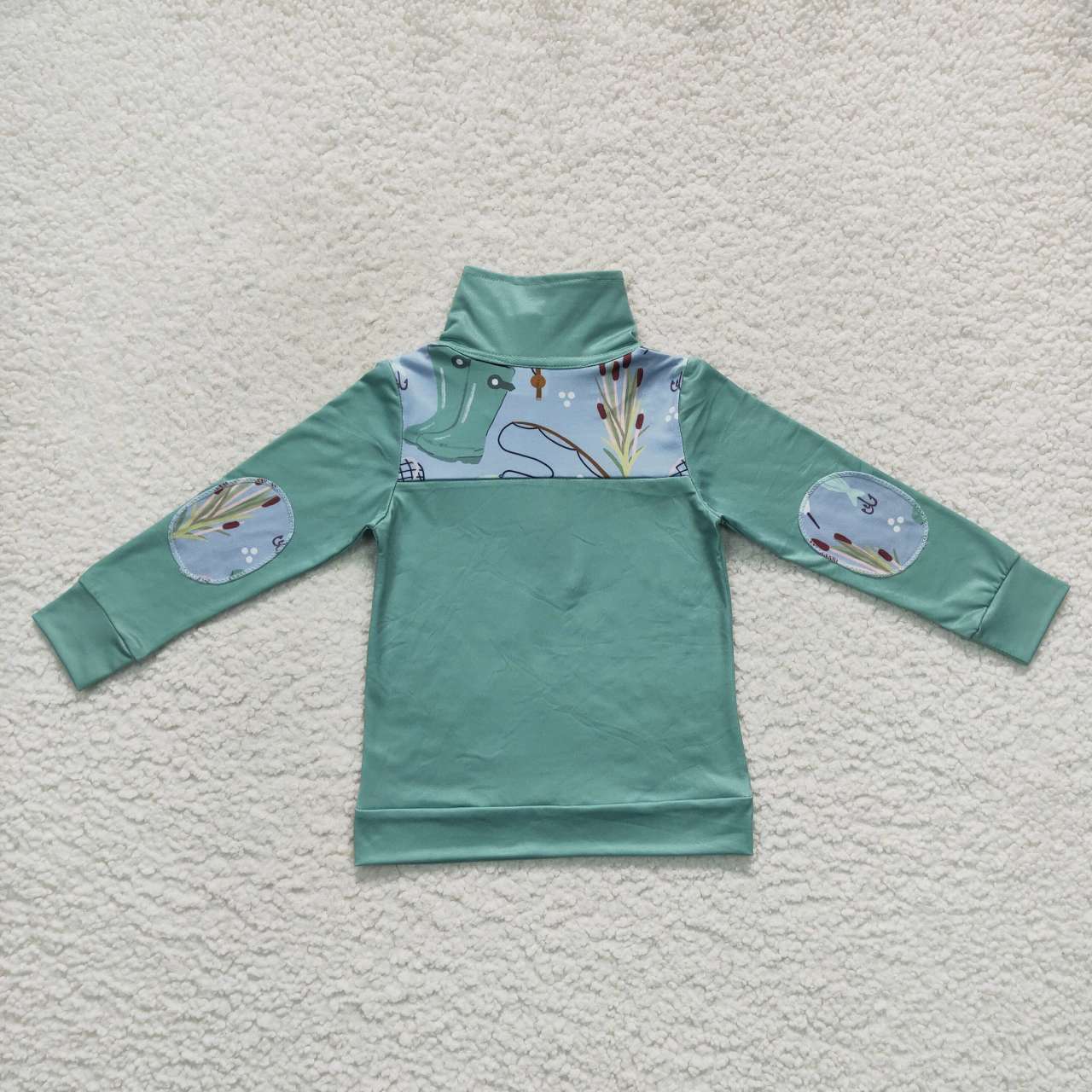 Green Boots Print Coat