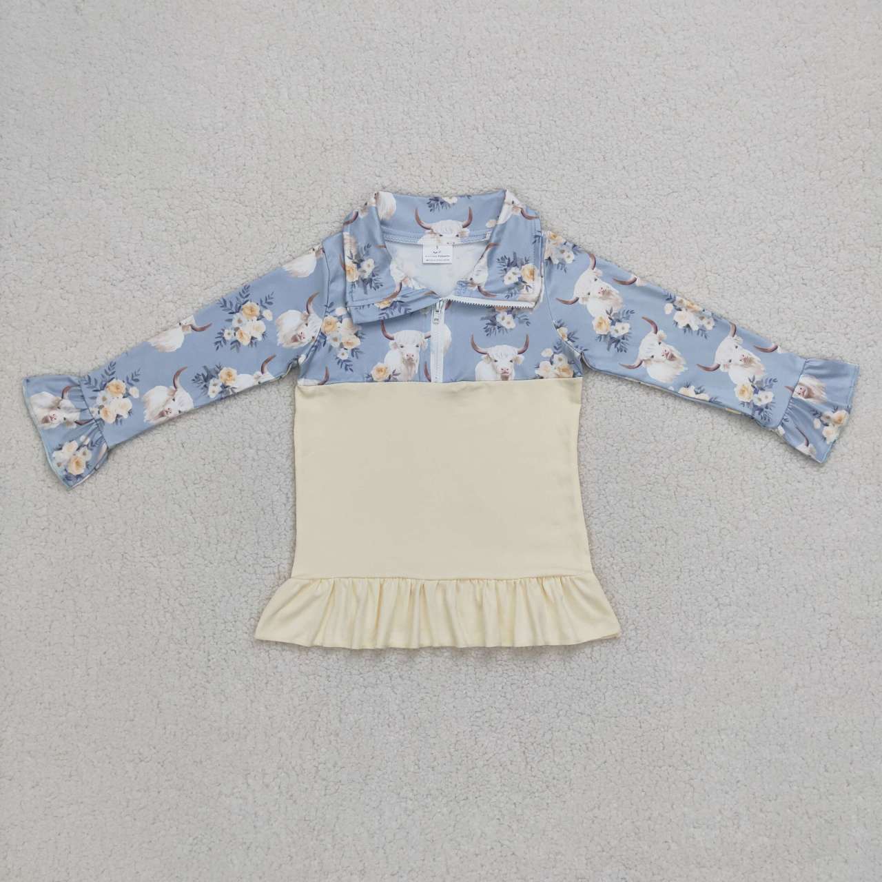 Blue Floral Girls Shirt