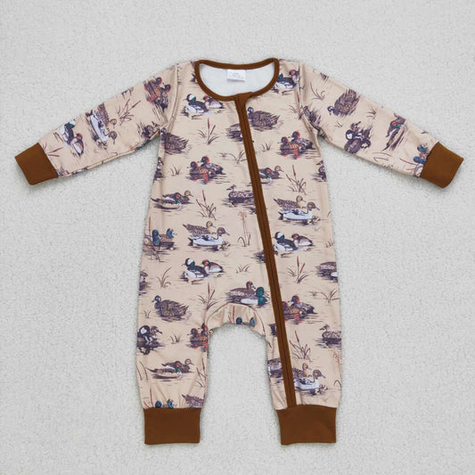 Brown Duck Romper With zipper
