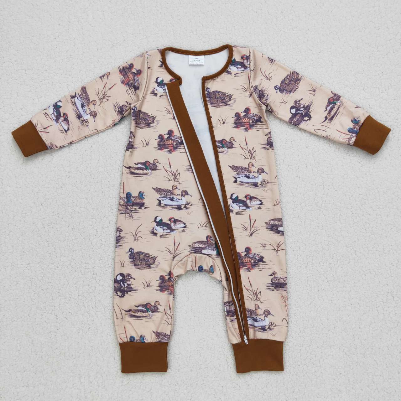 Brown Duck Romper With zipper