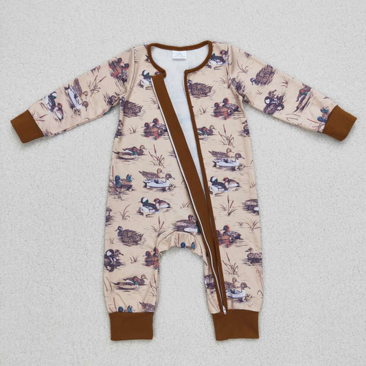 Brown Duck Romper With zipper