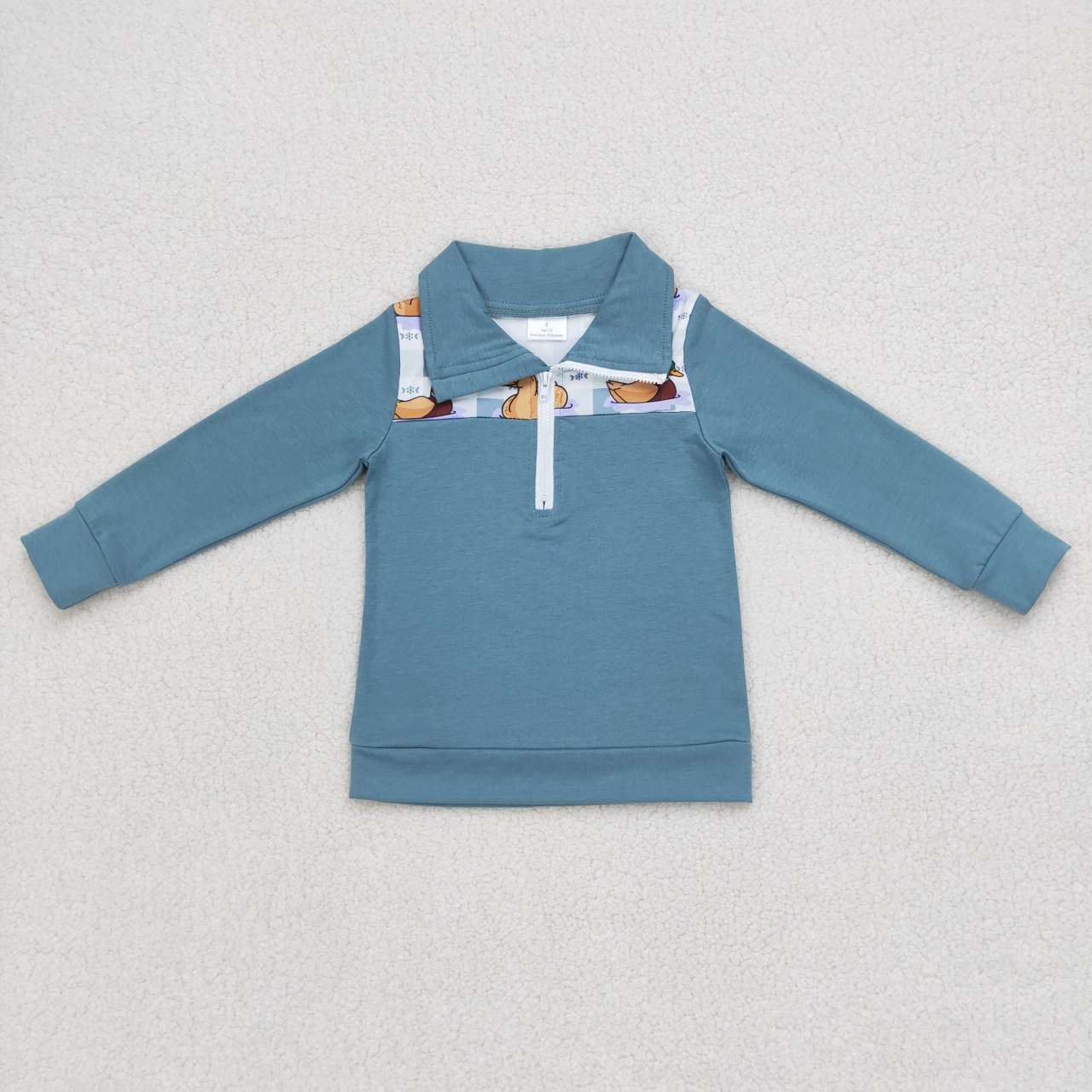 Blue Duck With Zipper Coat