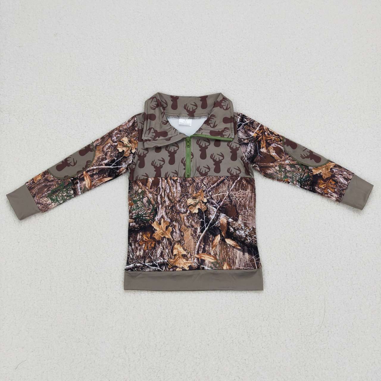Camo Deer With Zipper Girls Coat
